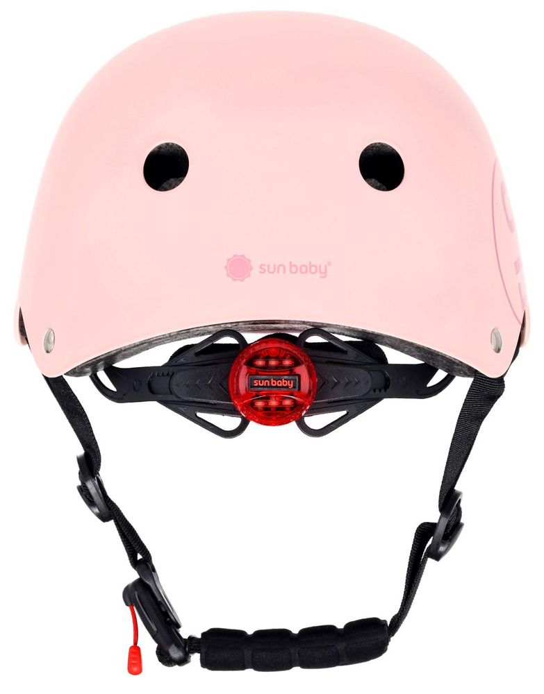 Casque vu de dos, LED allumée pour une meilleure visibilité.