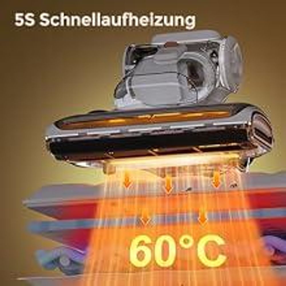 odkurzacz do materacy JIGOO T600 - siła ssania 15 kPa - usuwanie 99,9% roztoczy - światło UV i gorące powietrze 60°C - szary
