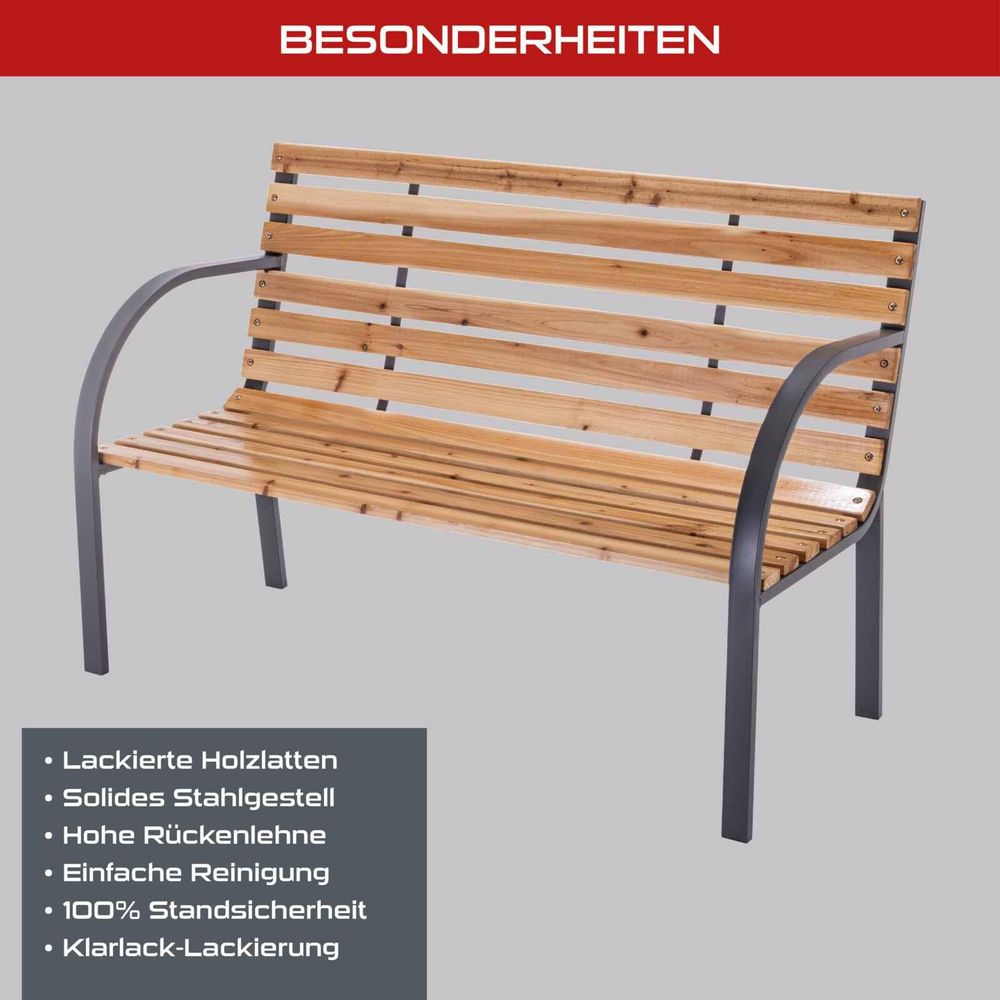 Das Bild zeigt die Keyfacts der Practixx Gartenbank