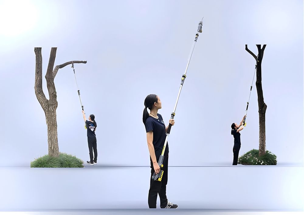 Akku Hochentaster Teleskop mit Akku, 210mm Sägeblatt, 4,7 m Reichweite, Ultra Leicht Blade-Tec