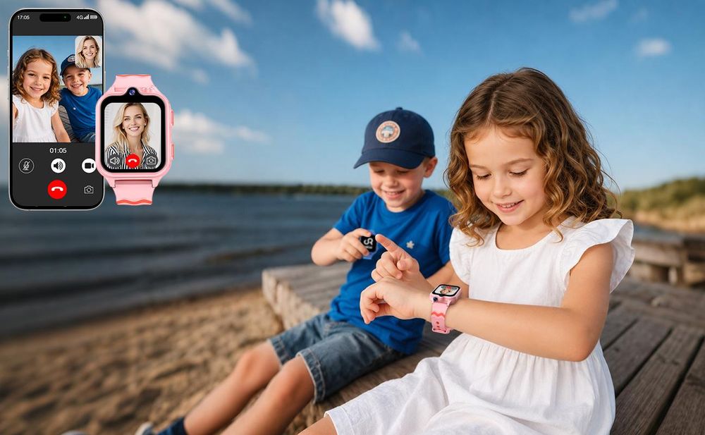 Ralio R5 Ultra Kinder Smartwatch 4G mit GPS und Telefonfunktion, 2+16 GB Kinderuhr, 900mAh Akku, SOS Anti-Lost, Perfekte Geschenke für Kinder, Rosa