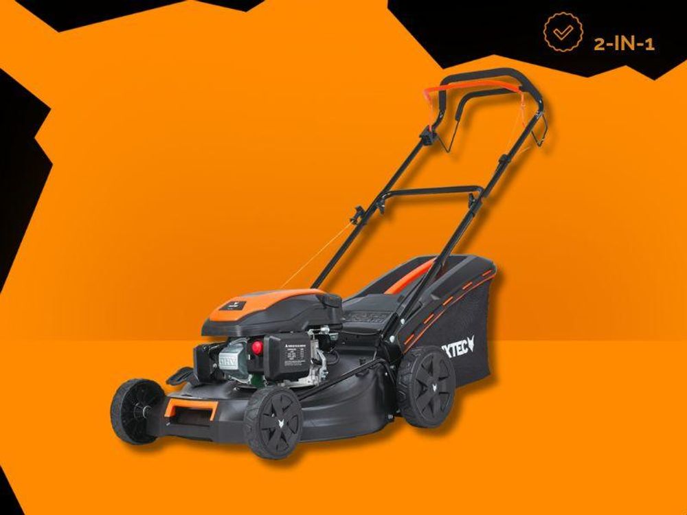 FUXTEC Benzin Rasenmäher FX-RM5170 - 170ccm | 51cm | 28Kg | 4-Takt | Selbstantrieb | Mulchfunktion | Seitenauswurf | 60L Fangkorb | bis 1000m²