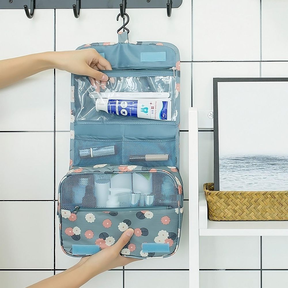 Kulturbeutel Kulturtasche Reise Kosmetiktasche Make-up-Organizer mit Henkel hängend Waschbeutel Waschtasche für Damen und Herren 24x9,5x19cm Retoo