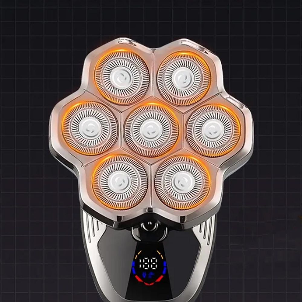 Zenwire MasterBlade YK312-7 Pánský holicí strojek 7D Elektrický holicí strojek na hlavu 5 v 1 Zastřihovač vousů Zastřihovač nosních chloupků Vodotěsný USB-C Černý