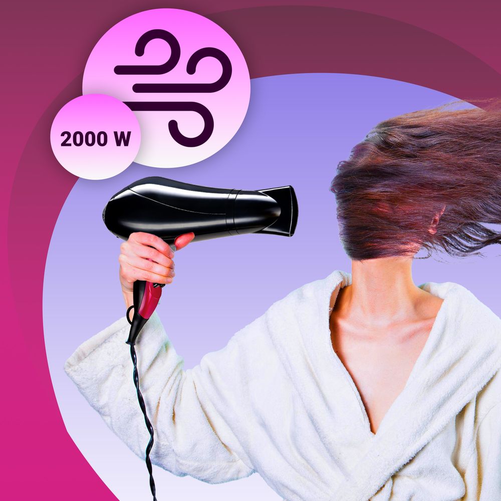 Haartrockner Ionen Fön mit Stylingdüsen und Diffusorr Föhn für Familie Windgeschwindigkeiten Haarstyling Temperaturstufen Kaltluft 2 Modus 2200W Retoo