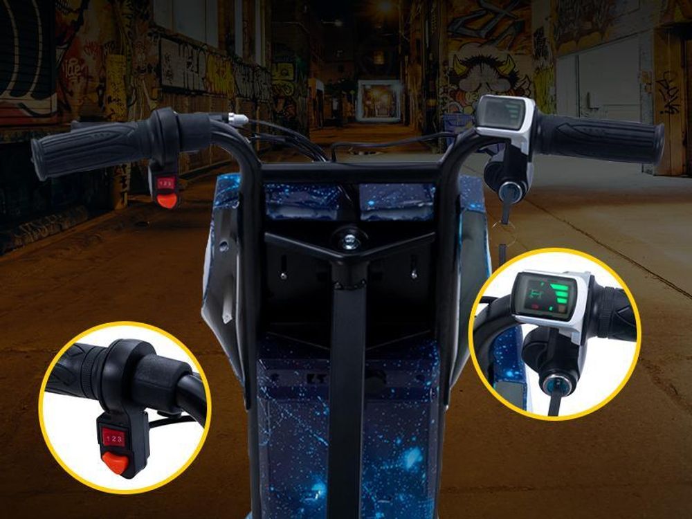 Kinder Elektro Drift Trike | Drift Scooter - Drift Cart - Bis zu 15km/h - LED Driftrollen 360° - Hupe - 3 Geschwindigkeitsstufen (Grün Polo)
