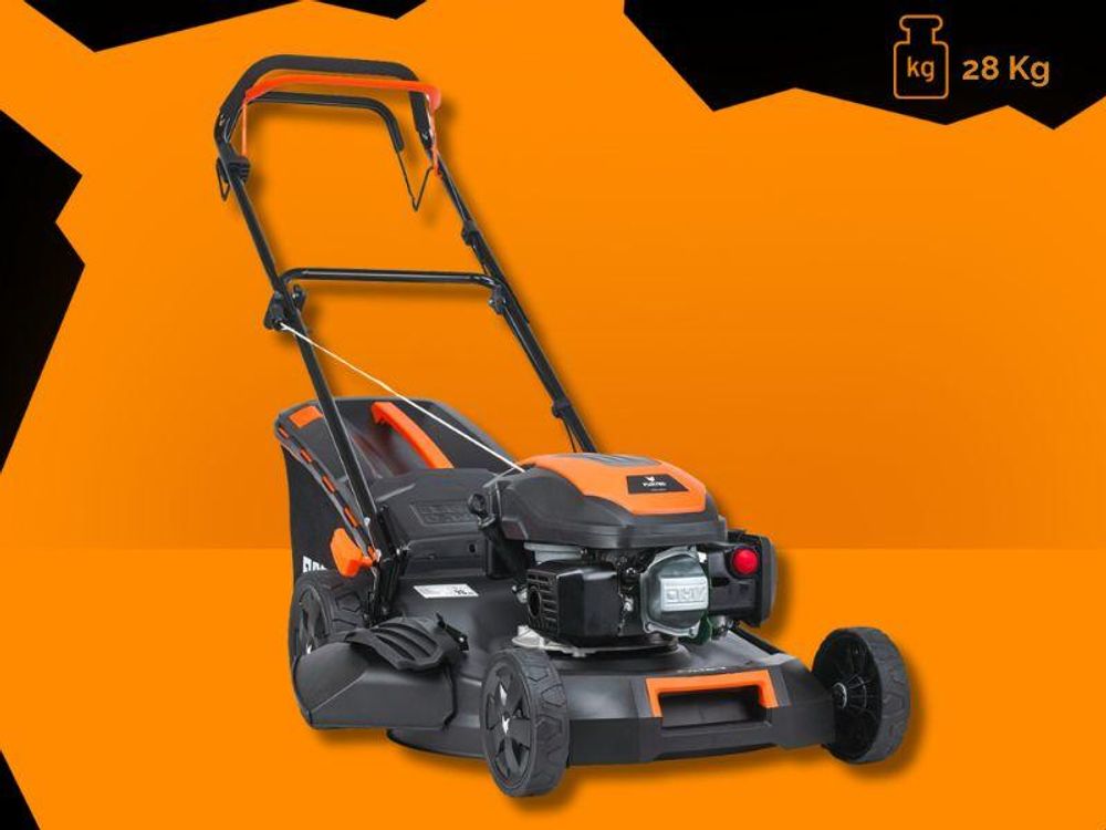 FUXTEC Benzin Rasenmäher FX-RM5170 - 170ccm | 51cm | 28Kg | 4-Takt | Selbstantrieb | Mulchfunktion | Seitenauswurf | 60L Fangkorb | bis 1000m²