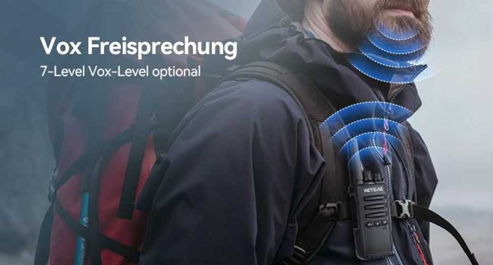 Retevis RT668B Funkgerät, PMR446 Walkie Talkie mit Ohrhörer für Erwachsene, VOX, 16 Kanäle, CTCSS/DCS, für Camping