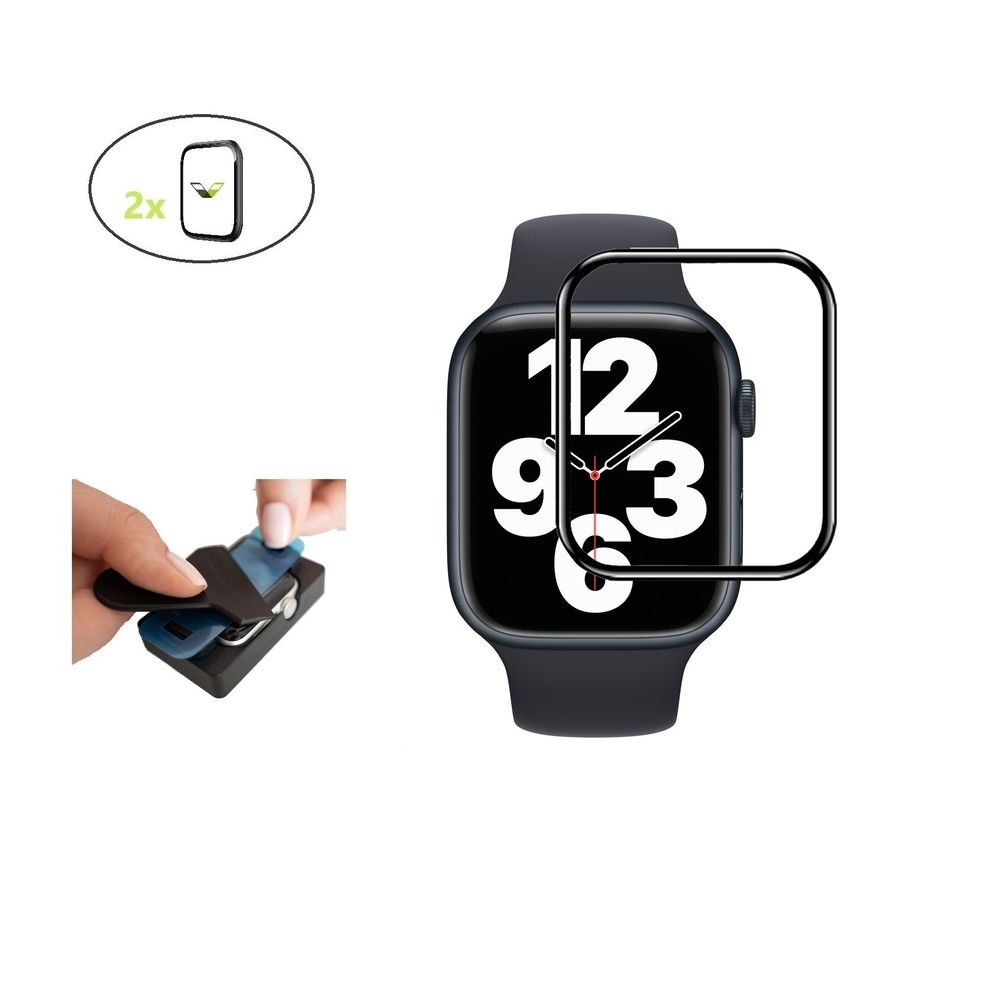 2 Stück 9H Displayschutz passt für Apple Watch SE, 44mm Schutzglas mit Aufbringhilfe