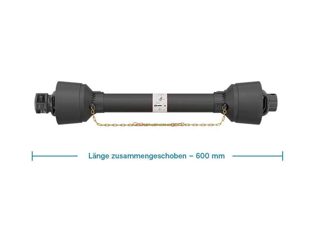 Zapfwelle T5 Gelenkwelle 600mm 620Nm 540U/min, PTO-Shaft, 54kW (74PS), 2x 1 3/8" 6 Zähne