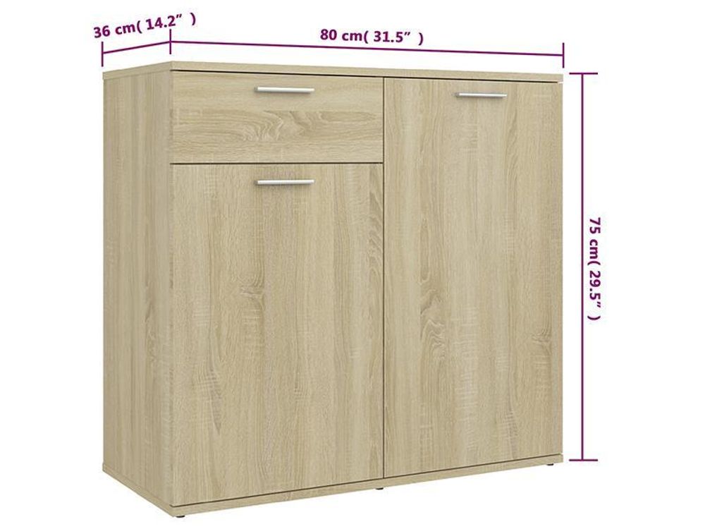 vidaXL Sideboard Sonoma-Eiche 160x36x75 cm Holzwerkstoff