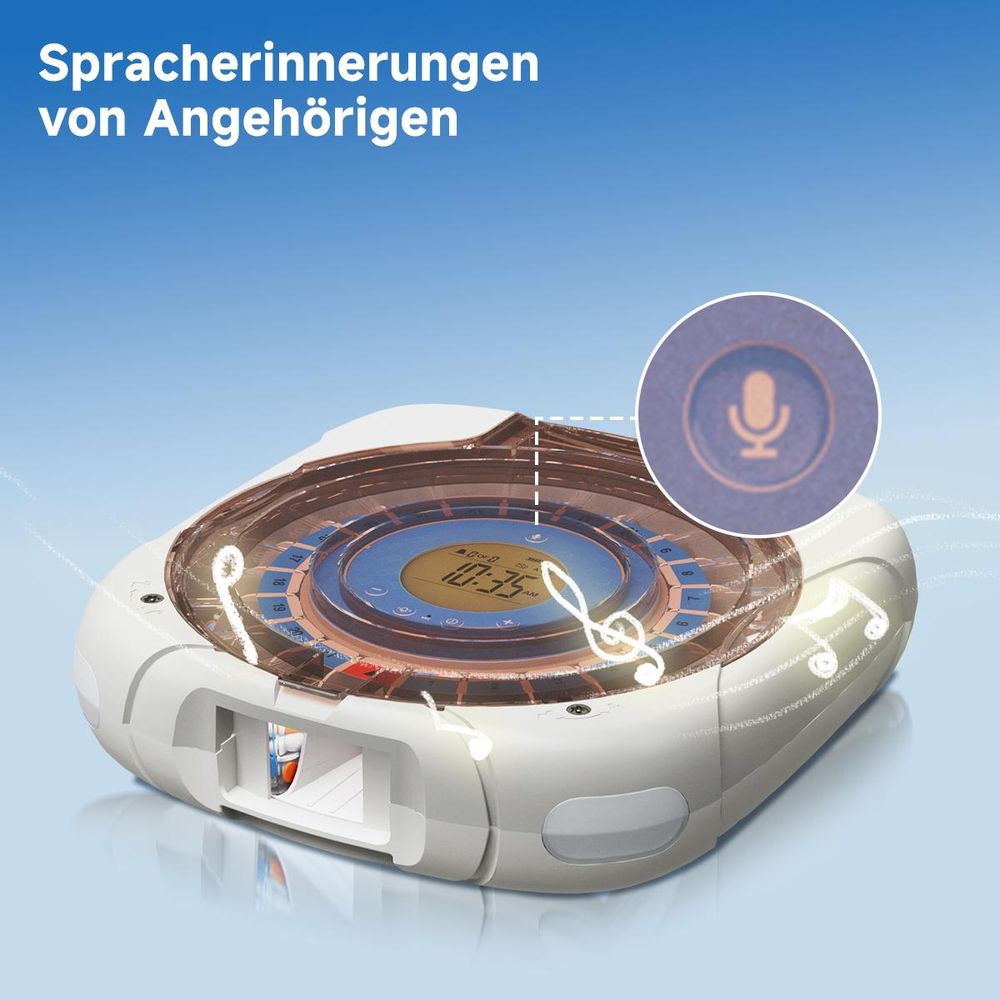 Retekess TH017 Smart-Pillenbox, Drahtlose WLAN-Kommunikation, Automatischer Pillenauswurf, 21 Pillenfächer, zwei Stromversorgungsoptionen,für Senioren
