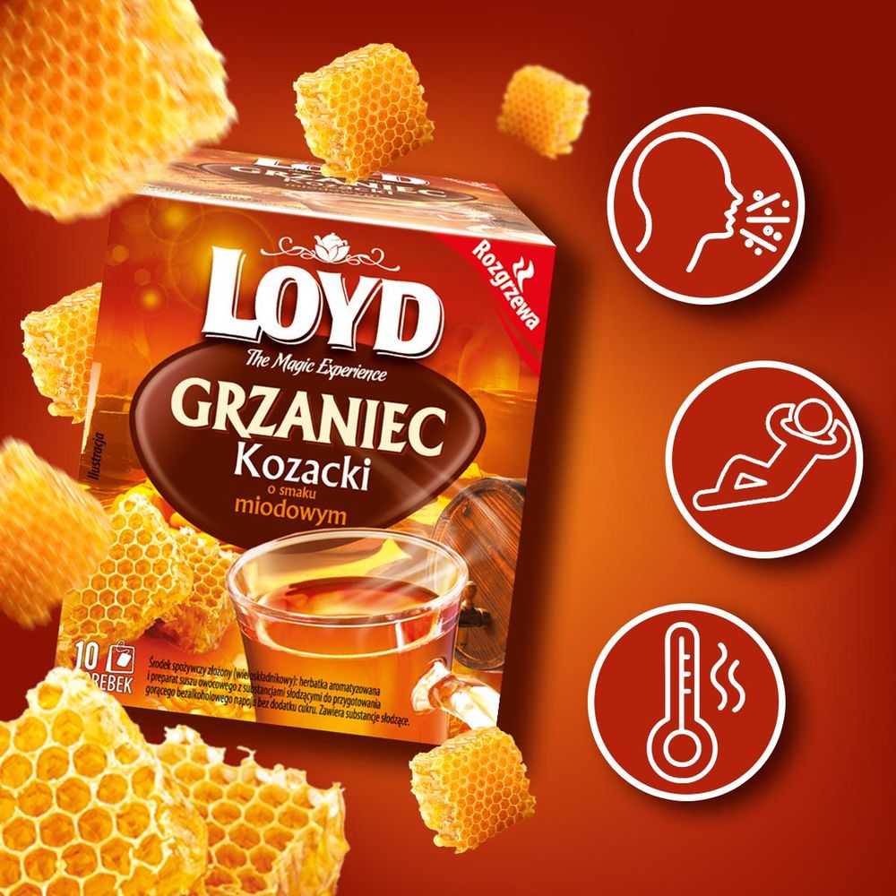 Loyd Grzaniec Kozacki Miodowy Zimowa Rozgrzewająca Herbata Mulled Wine Honey 10 Torebek 30g