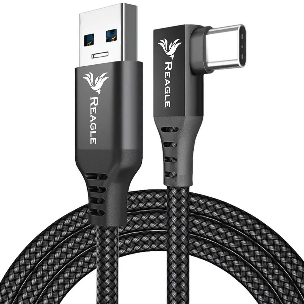 USB A zu USB C Kabel 5m für Oculus Quest 2 Meta VR Link SteamVR Datenkabel 10Gbps Schnelles Laden Gaming Zubehör mit abgewinkeltem Stecker Reagle
