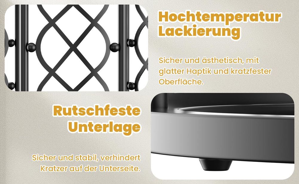 MODFU Couchtisch rund schwarz,2er set Sofatisch mit weiße Tischplatte,Wohnzimmertisch, Satztische, Beistelltisch für Schlafzimmer und Wohnzimmer
