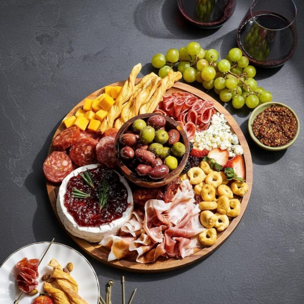 WELLHAUS Käsebrett mit Deckel 2in1 Tortenplatte Holz & Charcuterie Board für Snack, Käseplatte Servierbrett Küchenbrett, Kuchenplatte Tortenständer