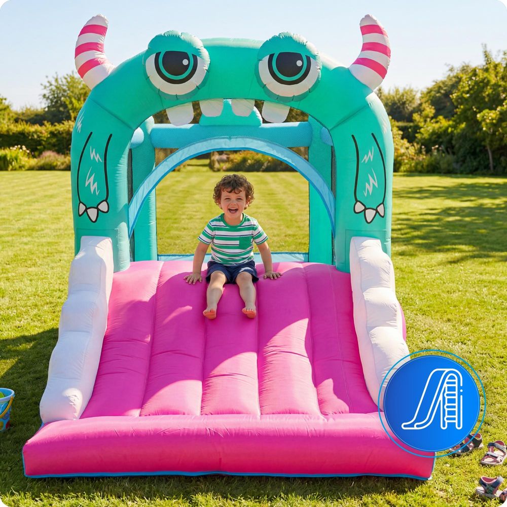 KiNDi parc de jeux gonflable DPZ004 avec toboggan 320 x 210 x 220 cm