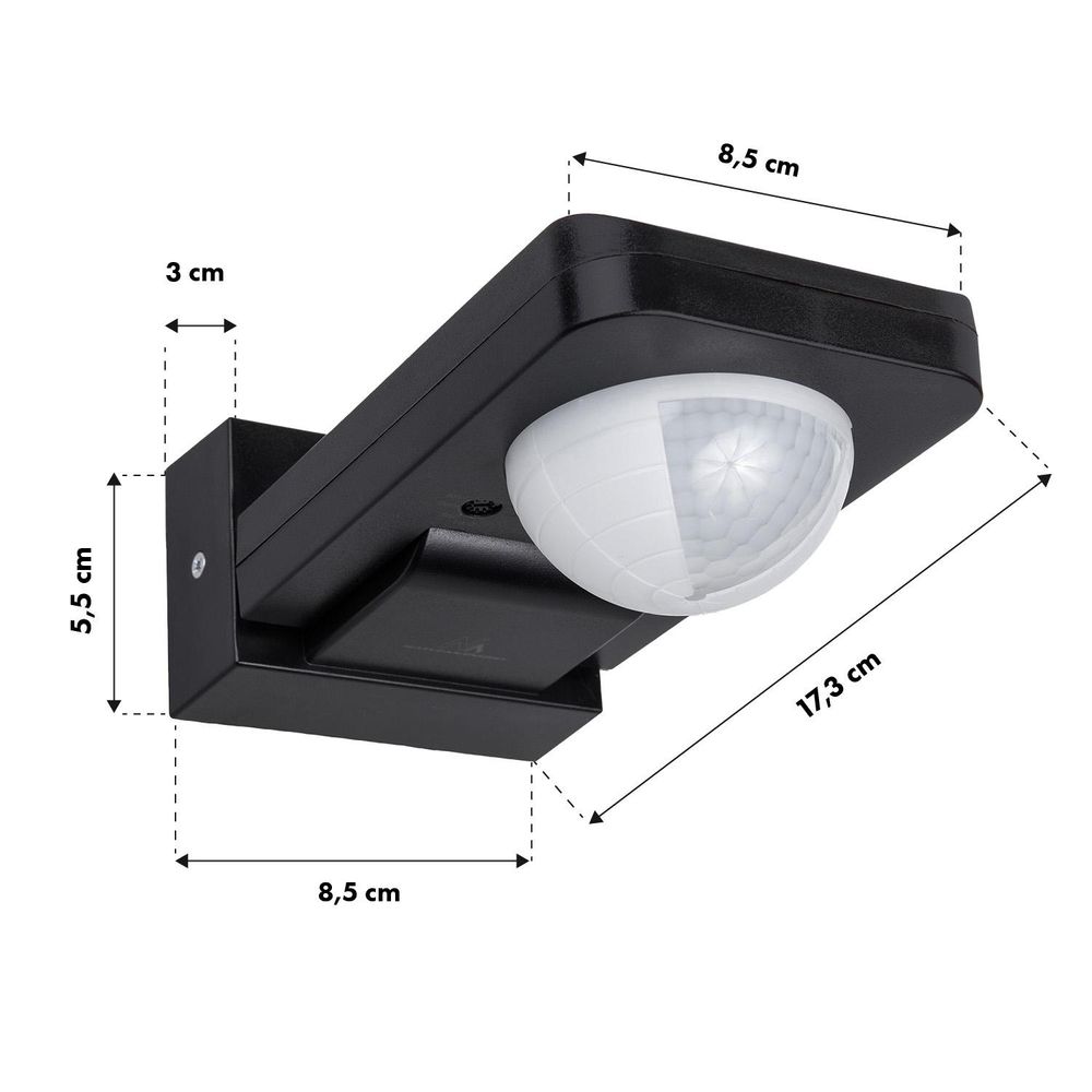 2x Maclean PIR Bewegungsmelder Infrarot IP65 max 2000W schwarz MCE243 B
