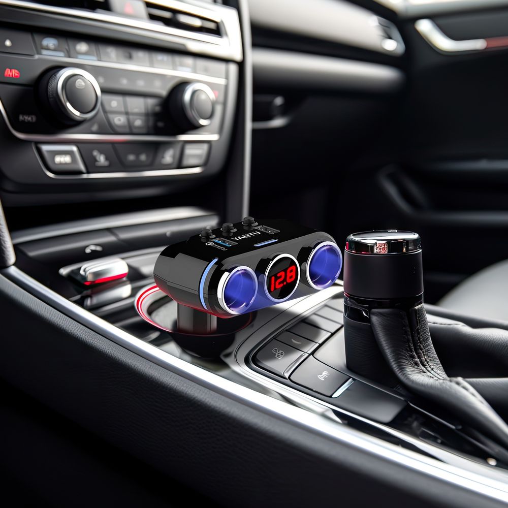 KFZ Auto 3 Steckdose Zigarettenanzünder Verteiler Adapter LED USB Ladegerät USB-Ladegerätadapter für Auto 100W 12V/24V Retoo