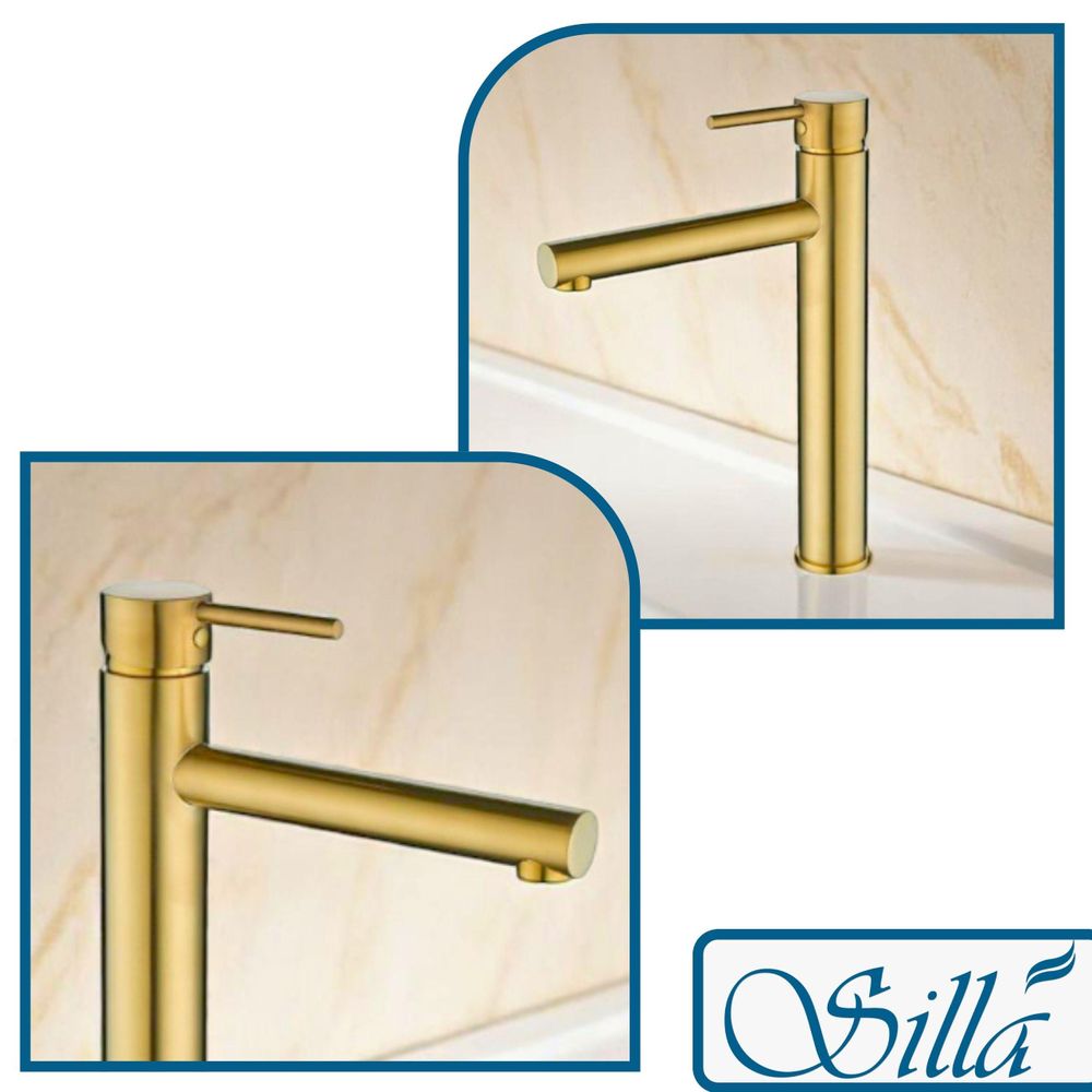Wasserhahn, Wasserhahn Bad, Gold, Silla, Waschtischarmatur, Einhebelmischer
