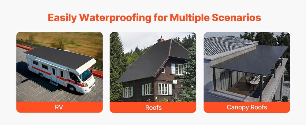 VEVOR Rollendach, 20 x 25 ft, 45 mil EPDM Gummidach, Lange Lebensdauer & Wetterbeständig, Hält extremen Temperaturen stand, Flexibel & Einfache Installation, Dachunterlage für Wohnmobile, Dächer, Teiche, 20 x 25 ft