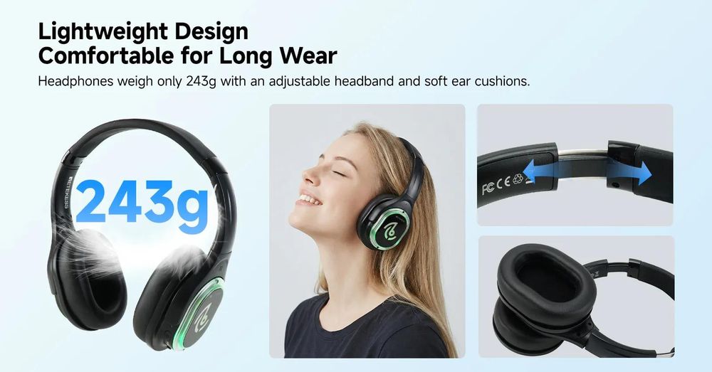 Retekess TA004 Słuchawki na silent disco, bezprzewodowe słuchawki, 200M, jakość dźwięku HIFI, 20 słuchawek, zestaw słuchawkowy na Zajęcia jogi imprezy