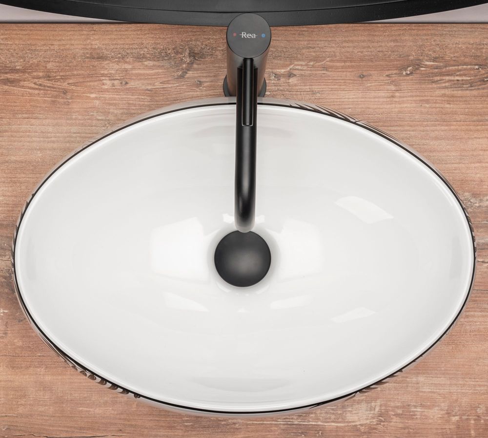 Rea Aufsatzwaschbecken Shila Oval White Black