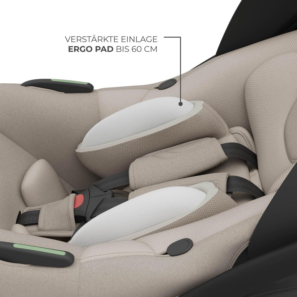 Kinderkraft I-LITE i-Size Babyschale 40–87 cm – Ultraleicht (3,2 kg), ISOFIX & Gurtmontage, Sonnenverdeck, Beige