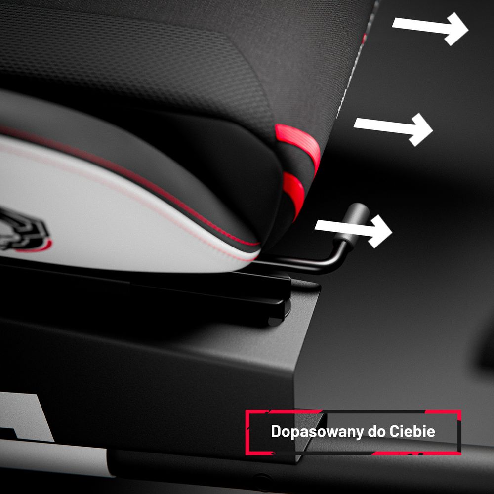 DIABLO Fotel Do Grania na Kierownicy Do Simracingu | Regulowany Funkcjonalny Udźwig 100 kg Uchwyty Na Kable | X-Drive Biało-czarny