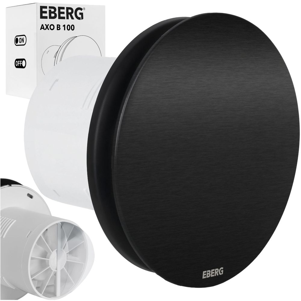 EBERG AXO 100 B Badlüfter 100 mm Rückstauklappe Schwarz
