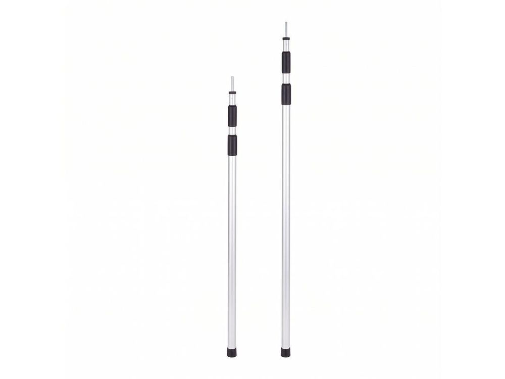 Aufstellstangen in zwei Längen: 80 bis 180 cm und 100 bis 240 cm