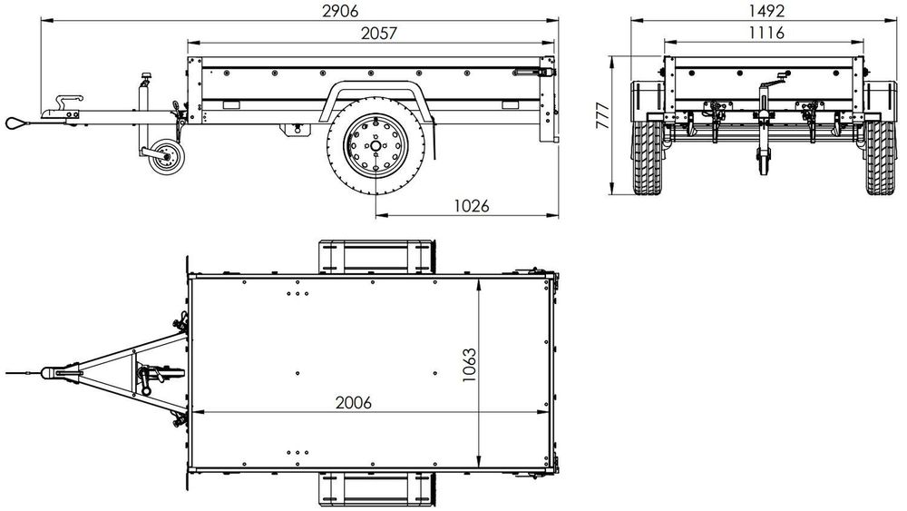 Anhänger Führerschein B Garden Trailer 200 KIPP 200x106 cm 750 kg mit Laubgitteraufsatz