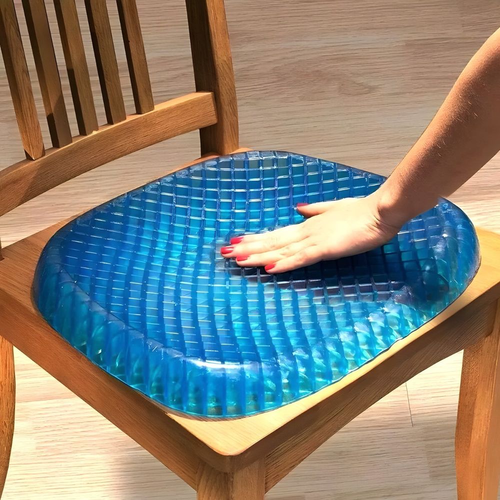 Gel Sitzkissen Orthopädisches Gel-Kissen Gelkissen Rutschfest Atmungsaktives Kissen Pad Rücken Komfort Kissen Bürostuhl Autositze + Futteral Retoo