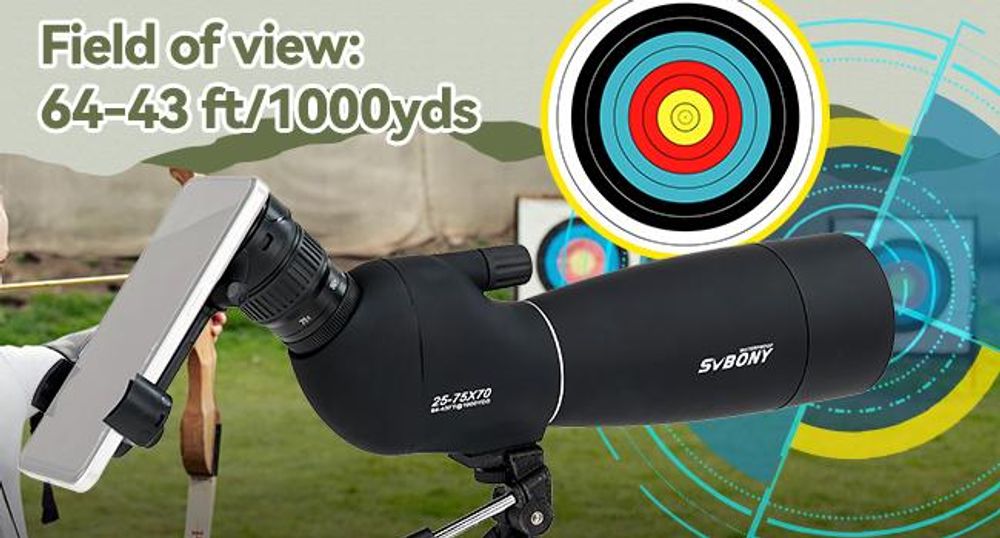 Dalekohled Svbony SV28, 25–75×70 mm, se stativem, hranol BAK4, objektiv FMC, pro pozorování ptáků, sportovní střelbu, lov, monokuláry, dalekohledy, černá barva