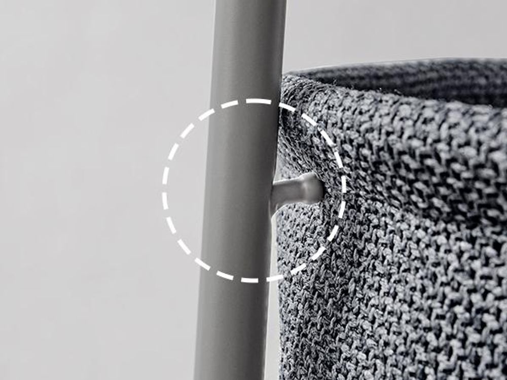 VASAGLE Beistelltisch, rund, mit Korb, Ø45 cm, Taubengrau-Schiefergrau