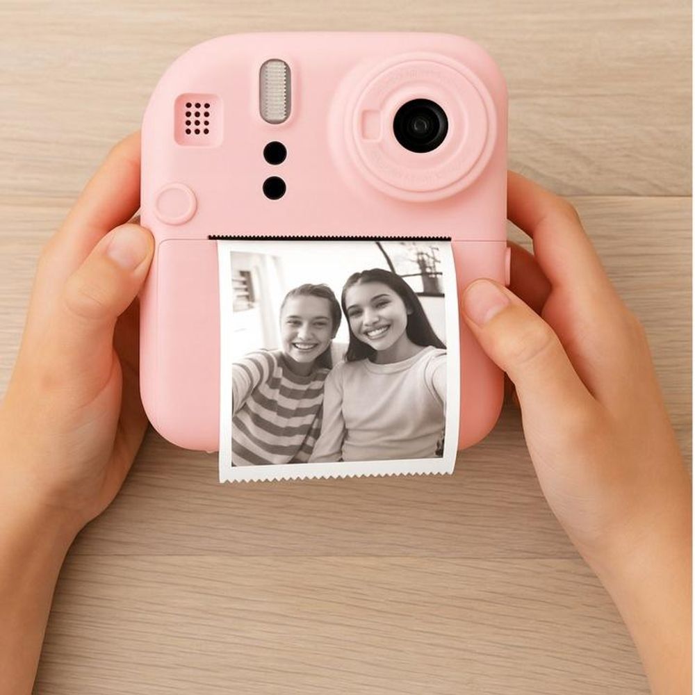 Forever Sofortbildkamera für Kinder mit Drucker, digital, Rosa