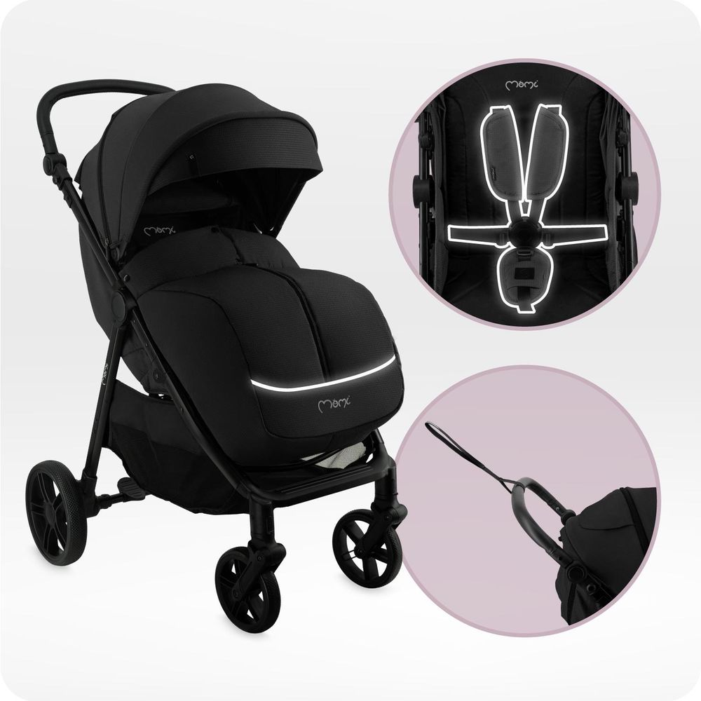 MoMi CLARA Buggy Kinderwagen bis 22 kg - Tasche, Moskitonetz, Regenschutzfolie, Becherhalter, Fußdecke