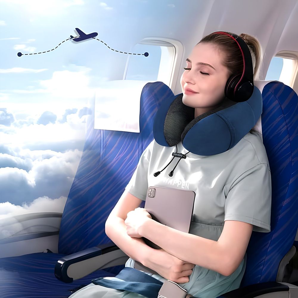 Nackenkissen, Nackenhörnchen, Kopfstütze, Schlafkissen, Memory Foam, Ergonomisch Gestaltetes Reisekissen, Reise Retoo