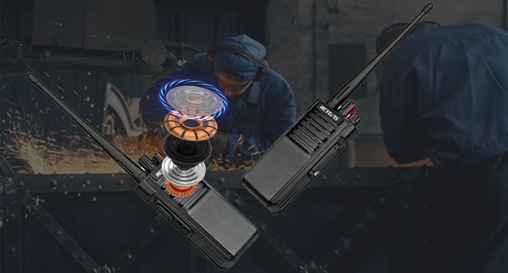 Retevis RT29 Funkgeräte set, 8KM Großer Reichweite, mit 6 Wege-Ladegerät, 3200 mAh, 16 Kanäle, VOX Scan, Squelch, Für Baustellen, Schule, Lager