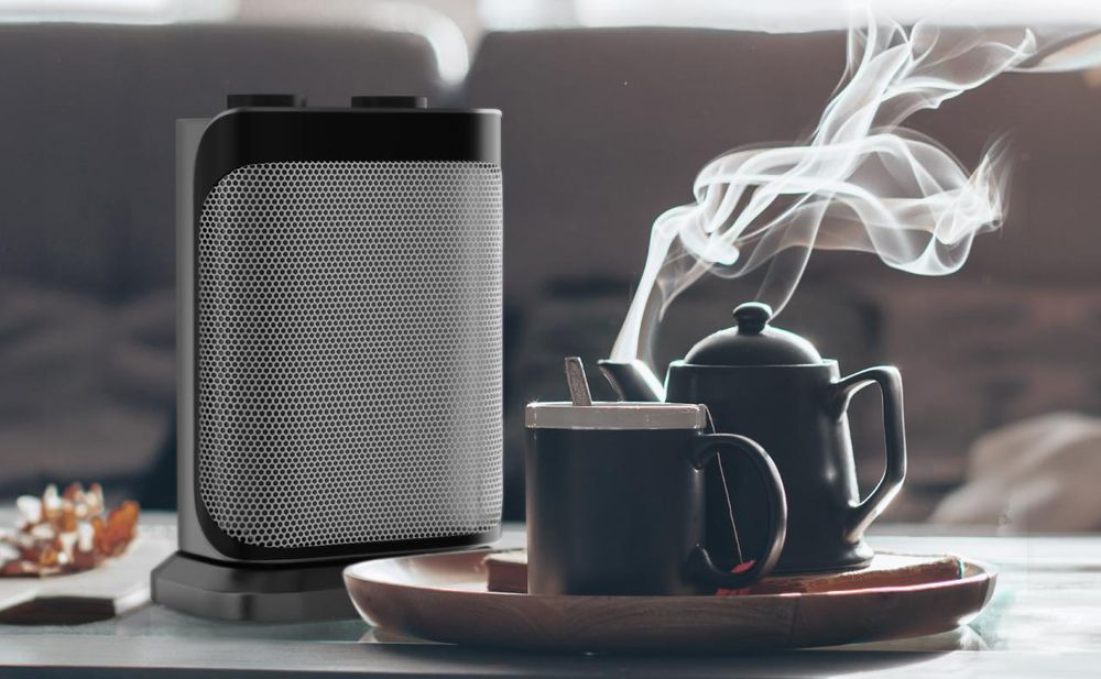 Brandson Keramikheizlüfter 1500W, Keramik Heizlüfter 2 Leistungsstufen, Überhitzungsschutz, Automatische Abschaltung, Umkippschutz, 40° Oszillation, energiesparend, Schwarz