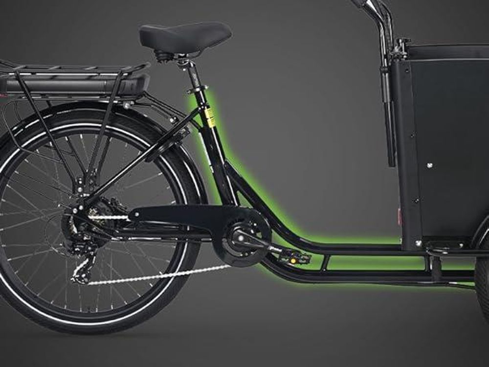 SachsenRAD E-Lastenrad T1, Flexible Transportbox mit Versteckter, LCD Display und StVZO-Zugelassung für Kindertransport, Shimano 7-Gang-Schaltung