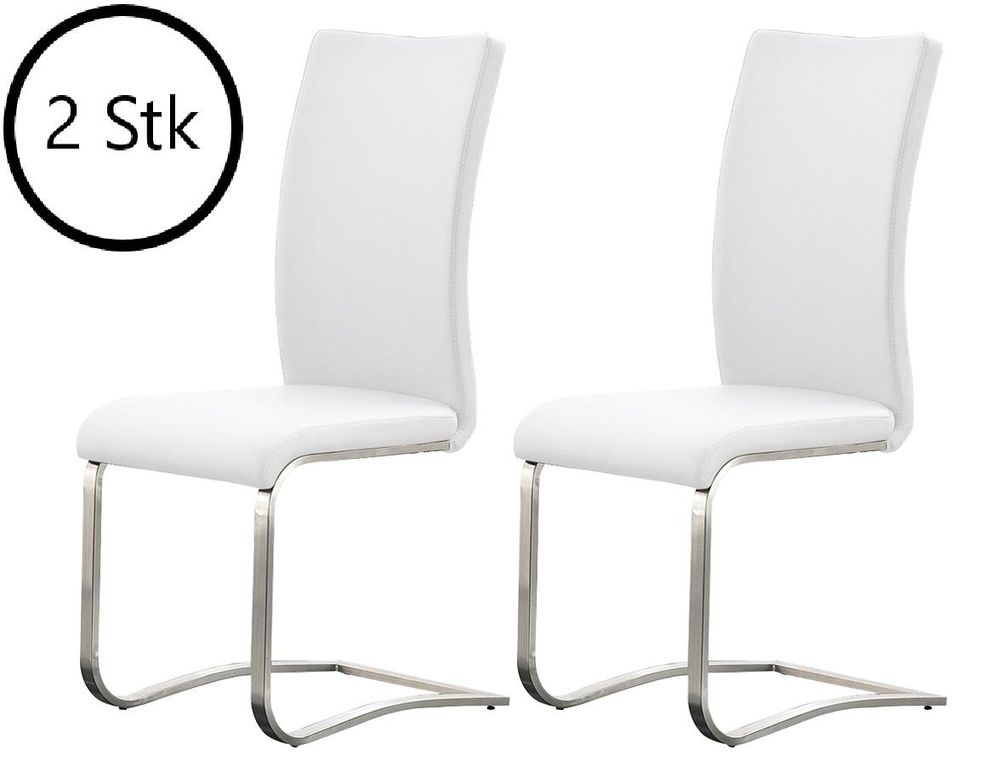 Muvo I Schwingstuhl-Set – Freischwinger mit Edelstahlgestell & Kunstlederbezug für modernen Wohnstil
