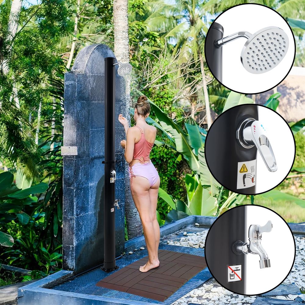Solardusche 'Frerievn' mit Fußdusche 18L schwenkbarer Duschkopf 215 cm