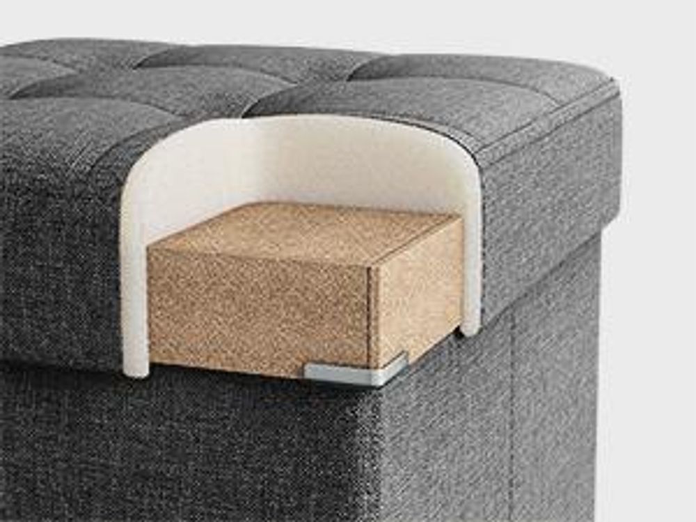 SONGMICS Sitzhocker, Sitzbank, mit Klappdeckel, bis 300 kg belastbar dunkelgrau