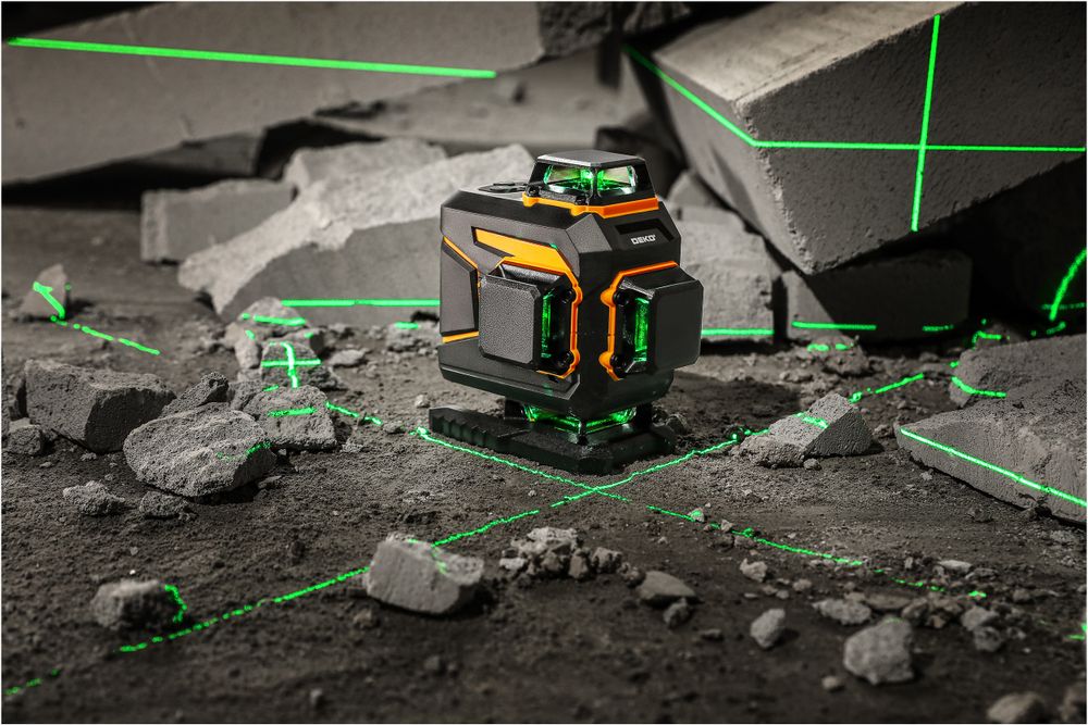 Poziomica laserowa płaszczyznowa 360 4D DEKO laser krzyżowy zielony