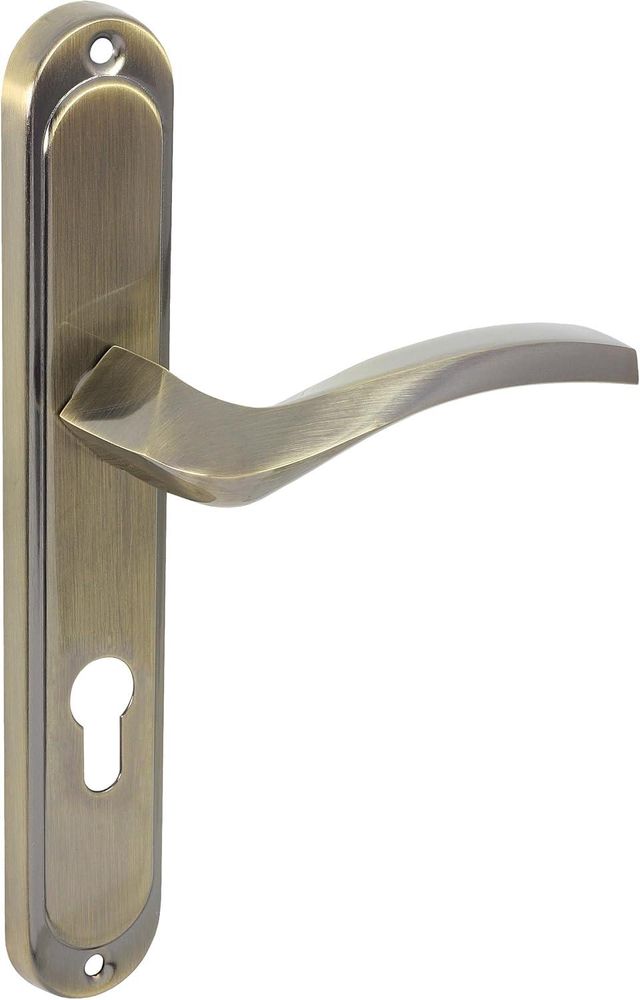 DOMINO Türgriff 72 Drückergarnitur BB-Buntbart Set | Langschildgarnitur | Türklinke für Zimmertür, Bürotür, Kellertür & Innentür | NOVA M3 Bronze |