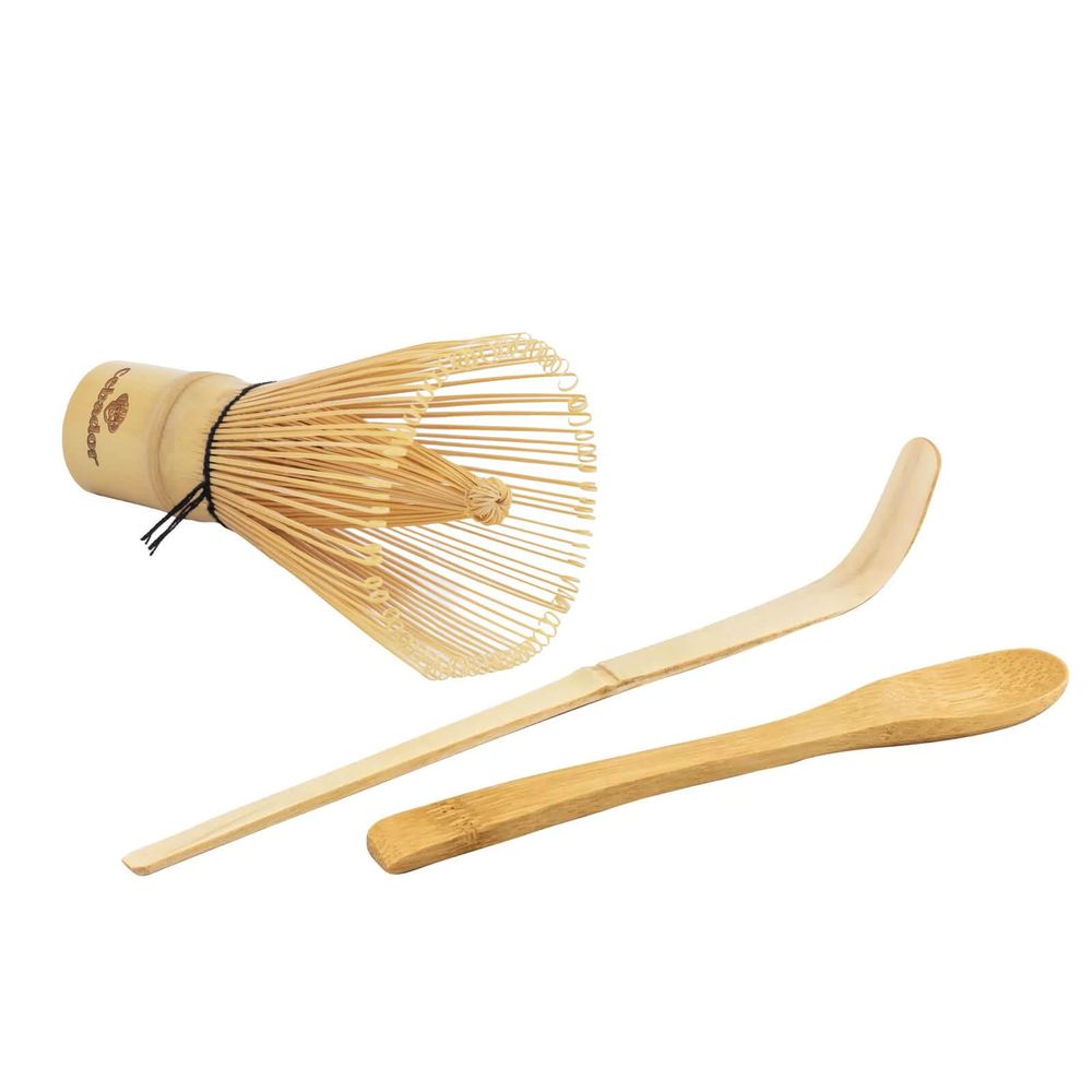 Bambus Set mit Chasen Besen, Chashaku und Bambuslöffel für Matcha