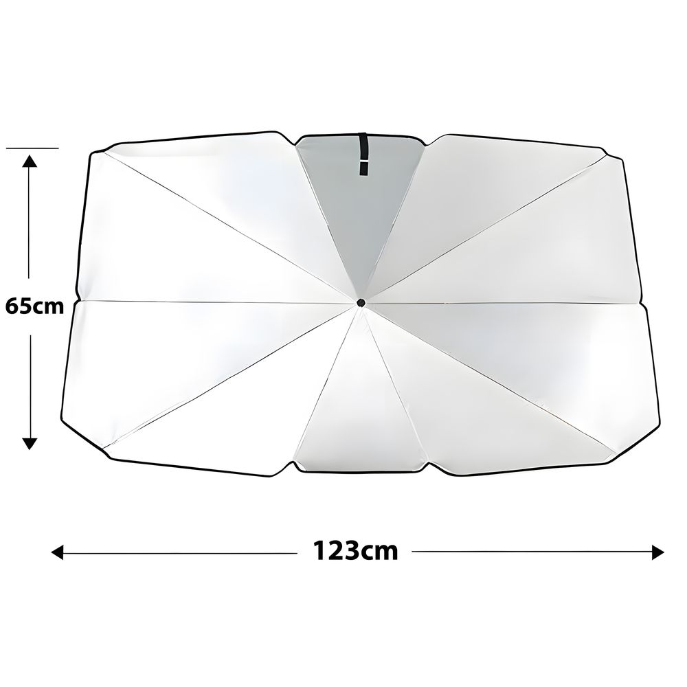 Sonnenschutz Auto Frontscheibe 360° Drehbar, Windschutzscheibe Sonnenschutz mit UV-Schutz, Verstellbarer Stange für KFZ, LKW, SUV 110 x 65 cm Retoo