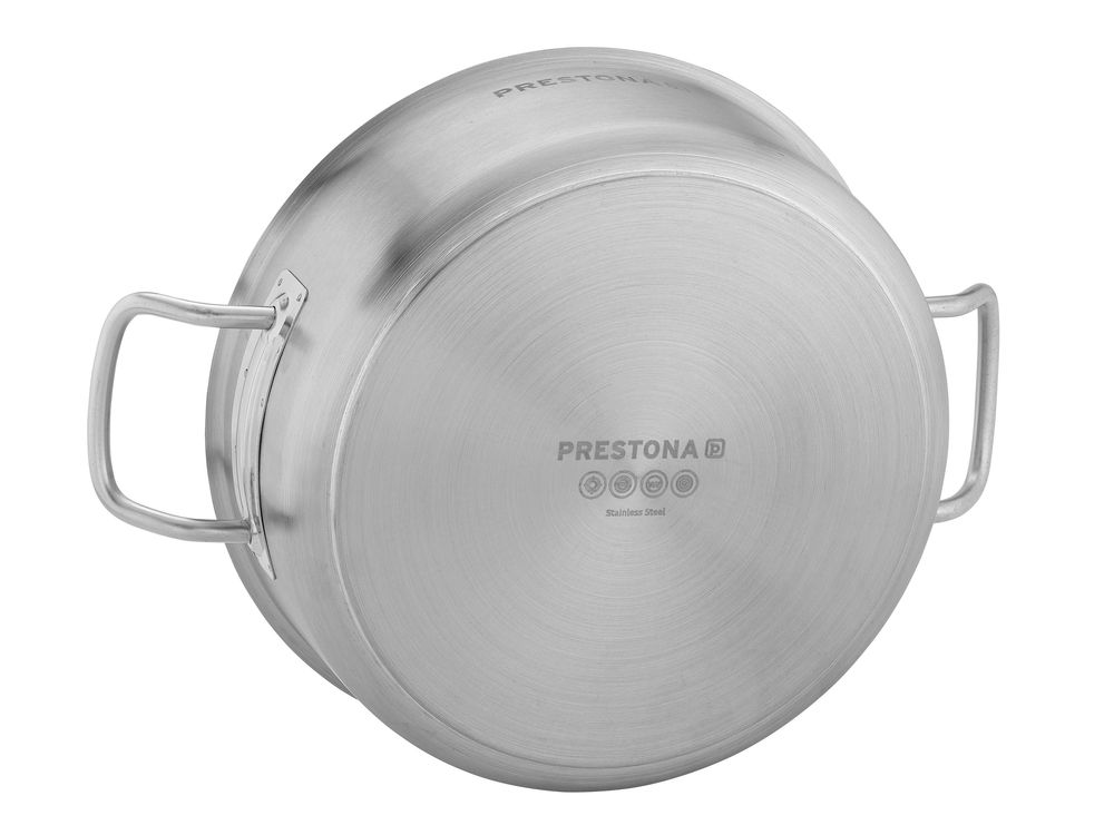 TECHNICA Niedriger Topf 2,2L | 20 cm | Edelstahldeckel | Edelstahl Induktion Kochtopf