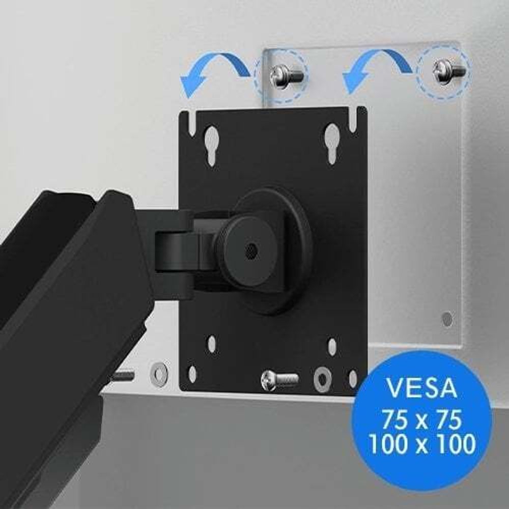 SENSE7 HANG Monitorhalterung 1 Monitor Monitorarm 17-32 Zoll - Gasdruckfeder Höhenverstellbar VESA 75x100 cm 360° Drehbar Tischhalterung Ergonomisch